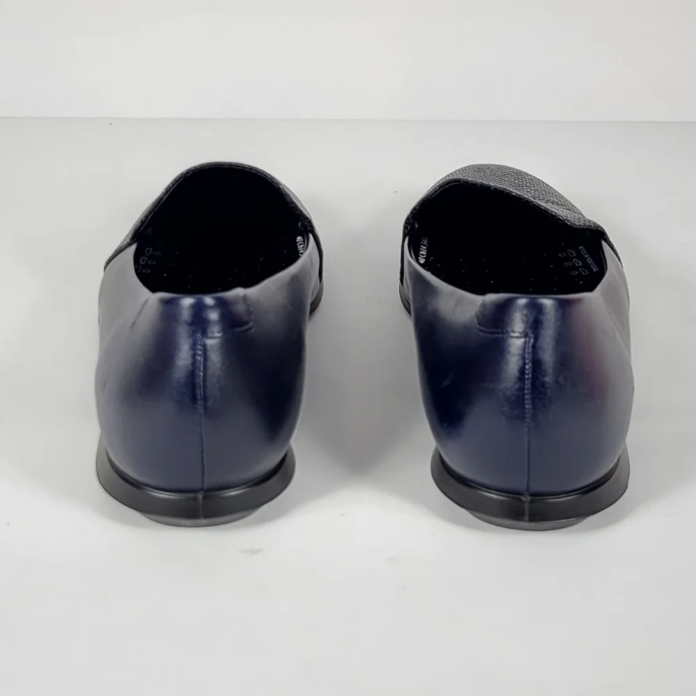 Ecco Women's Shimmering Navy Loafers #755 Size EU 40 (US 9-9.5)